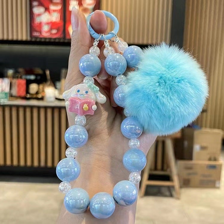 Cute Beaded Charm Keychain Creative Phone Case ChainSanrio plush bracelet-Yugui dog Sanrio plush bracelet-Yugui dog 