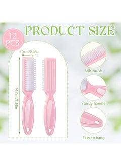 Patelai 12 Pcs Barber Clipper Brush Blade Trimmer Cleaning Brush for Fades Nail Neck Duster Manicure Salon(Light Pink)  - Image 2