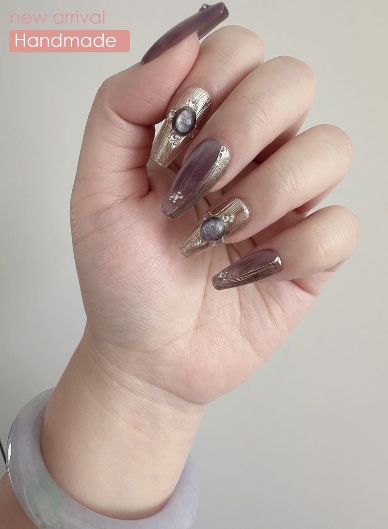 10-Piece Handmade Fake Nail Set Universal European And American Manicure Detachable Nail Stickers - Image 2