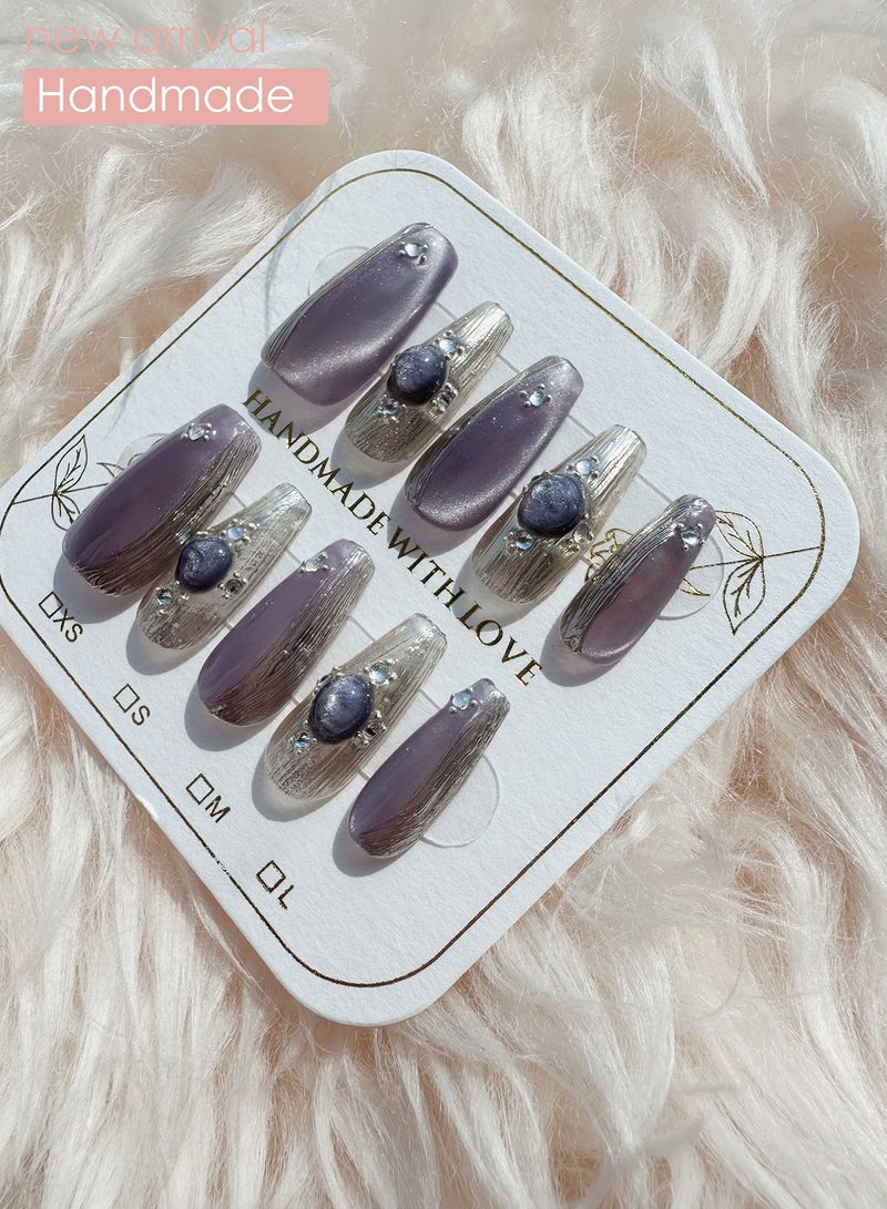 10-Piece Handmade Fake Nail Set Universal European And American Manicure Detachable Nail Stickers - Image 3