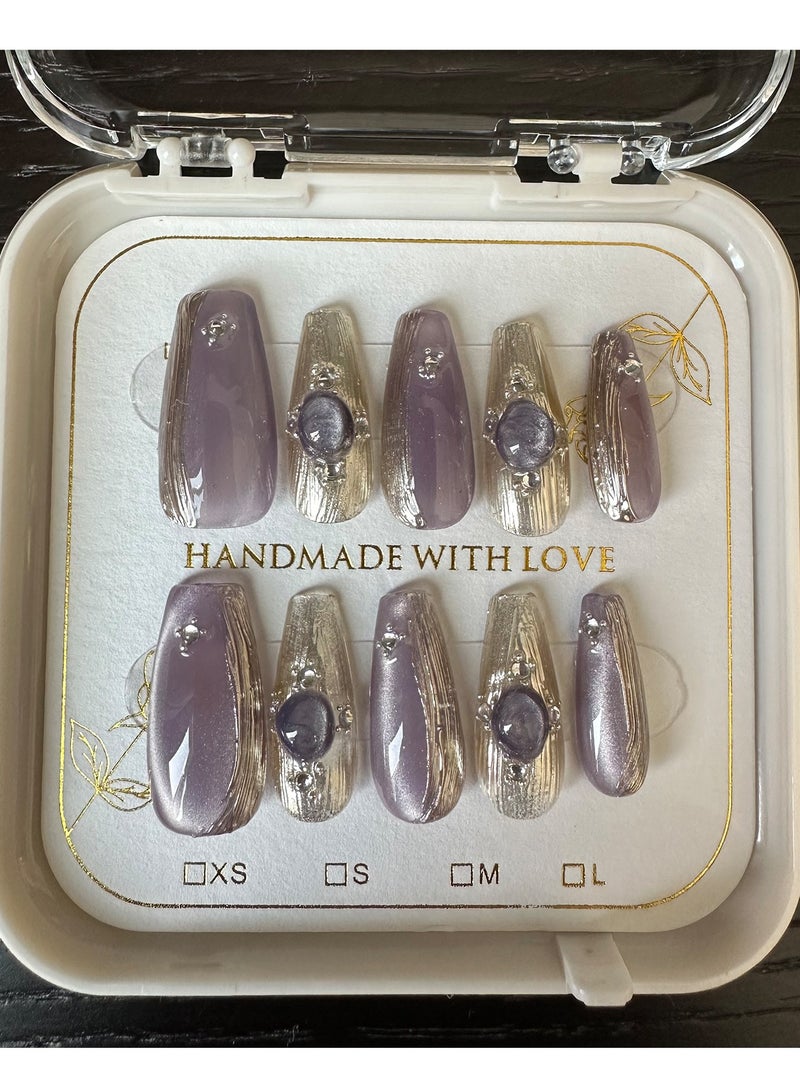 10-Piece Handmade Fake Nail Set Universal European And American Manicure Detachable Nail Stickers - Image 4