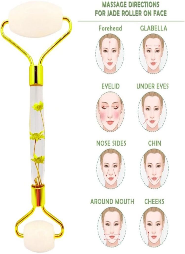 Psychone Jade Roller & Gua Sha Set, Face Roller Skin Care Tools, Natural Jade Stone Roller, Face Massager Beauty Roller for Face & Body | Relieve Wrinkles and Firm the Skin | Noiseless Design (WHITE) - pzsku/ZC1C2F659C93F044E6F1AZ/45/_/1715679334/c89e9751-824f-4edc-8d50-d2eb2e22938a