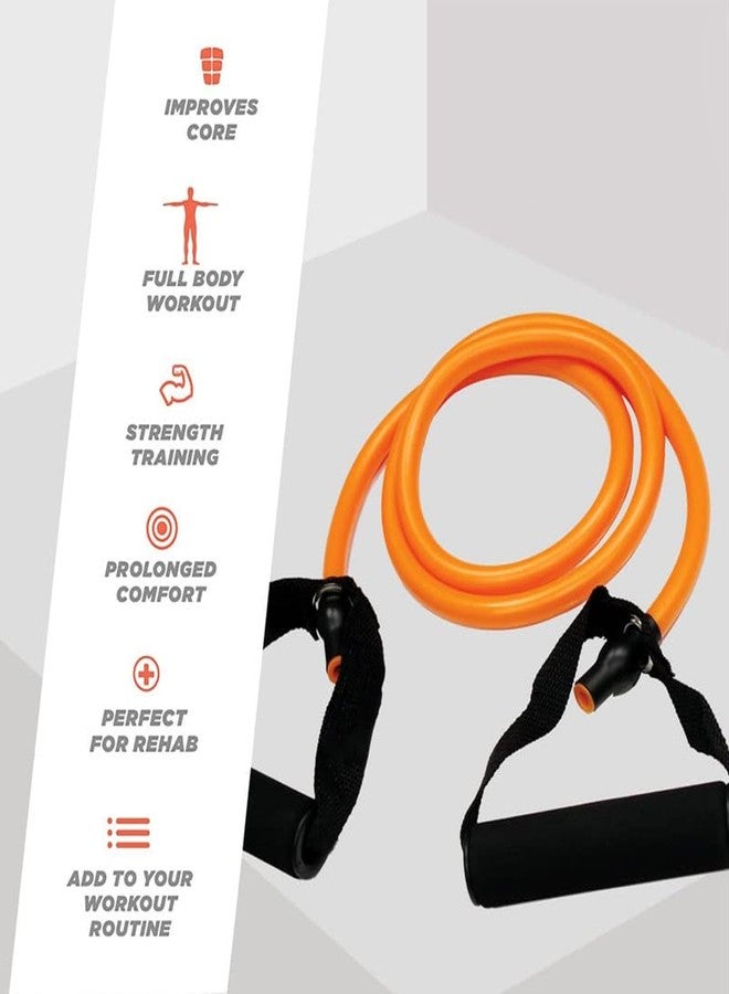 GISCO Resistance Tube with Foam Handles - Toning Tube for Stretching, Weight Training, Home Workout, Mobility & Strength - Unbreakable Rubber Resistance Band for Men & Women - Gym Equipment for Home - Image 5