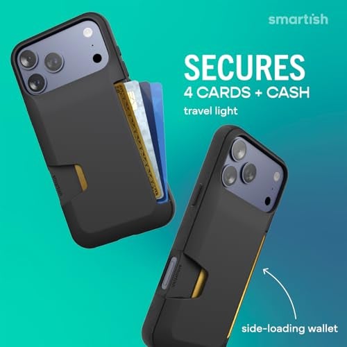 Smartish iPhone 17 Pro Max Wallet Case Wallet Slayer Vol 1 Slim Protective Credit Card Holder Drop Tested Hidden Credit Card Slot Cover for Apple iPhone 17 Pro Max Black Tie Affair - Image 3