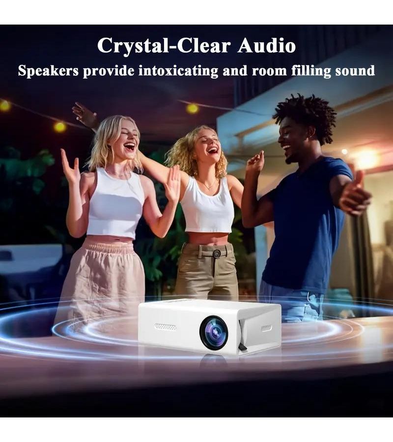 جهاز عرض محمول صغير بتقنية LED أبيض اللون، دقة عرض محلية 240P، سطوع 20 ANSI، يدعم 1080P، يعمل بالطاقة عبر USB، متوافق مع أندرويد وiOS وويندوز، للاستخدام الداخلي والخارجي، مثالي لليالي السينما والهدايا. - Image 4