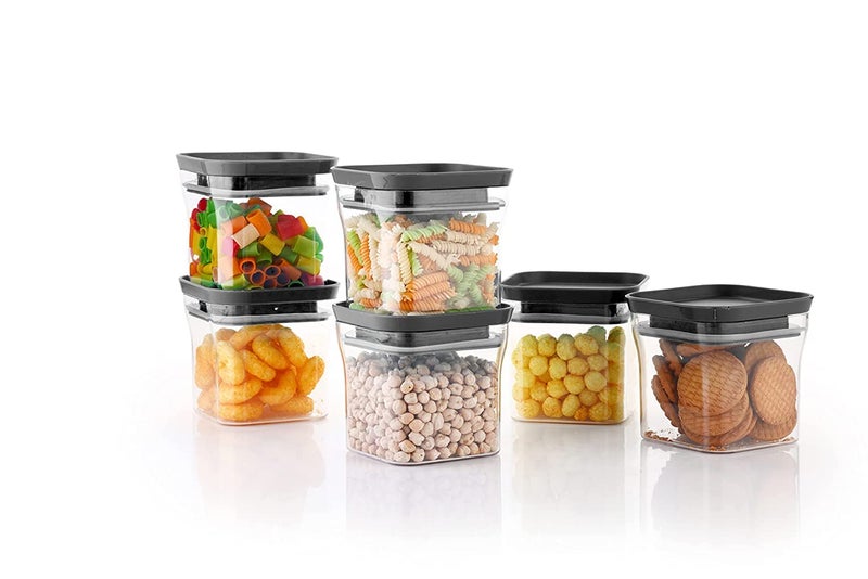 MOXSTAR Unbreakable Air Tight Kitchen Storage Container for Rice,Dal,Atta,Flour,Cereals,Snacks Kit Kat Container (600ML Black, 6) - Image 4
