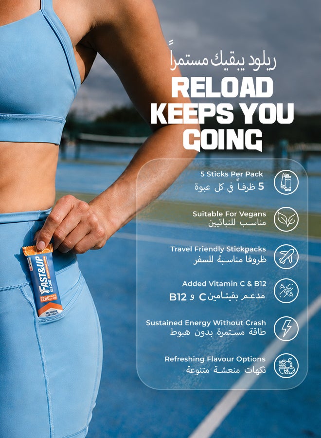 FAST&UP Reload - Zero Sugar Instant Hydration Sticks - Orange Flavour - Image 4