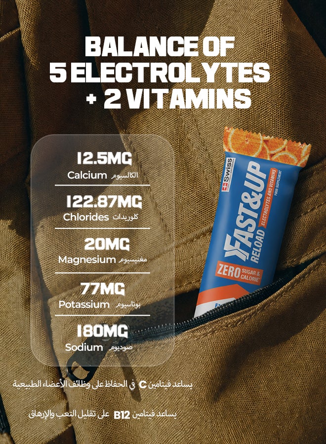 FAST&UP Reload - Zero Sugar Instant Hydration Sticks - Orange Flavour - Image 2