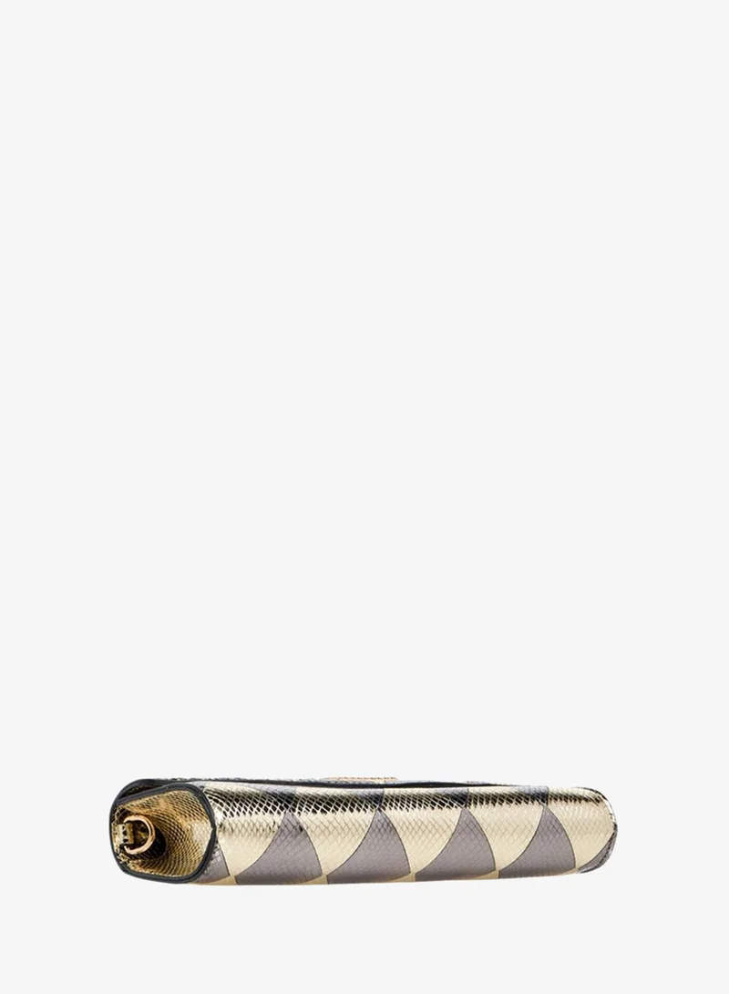 ELLE MULTICOLOUR Metallic Textured Crossbody Bag with Detachable Strap and Magnetic Button Closure for Women | Best Price UAE