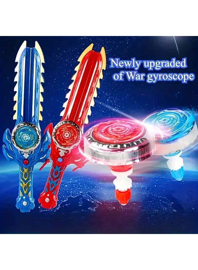 Combat Toy Set With Detachable Stadium Rotating Gyroscope Sword Launcher - Image 1