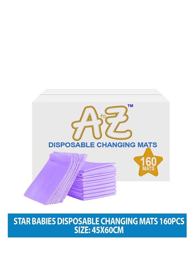A TO Z A to Z - Disposable Changing Mat size (45cm x 60cm) Large- Premium Quality for Baby Soft Ultra Absorbent Waterproof - Pack of 160 - Lavender - Image 2