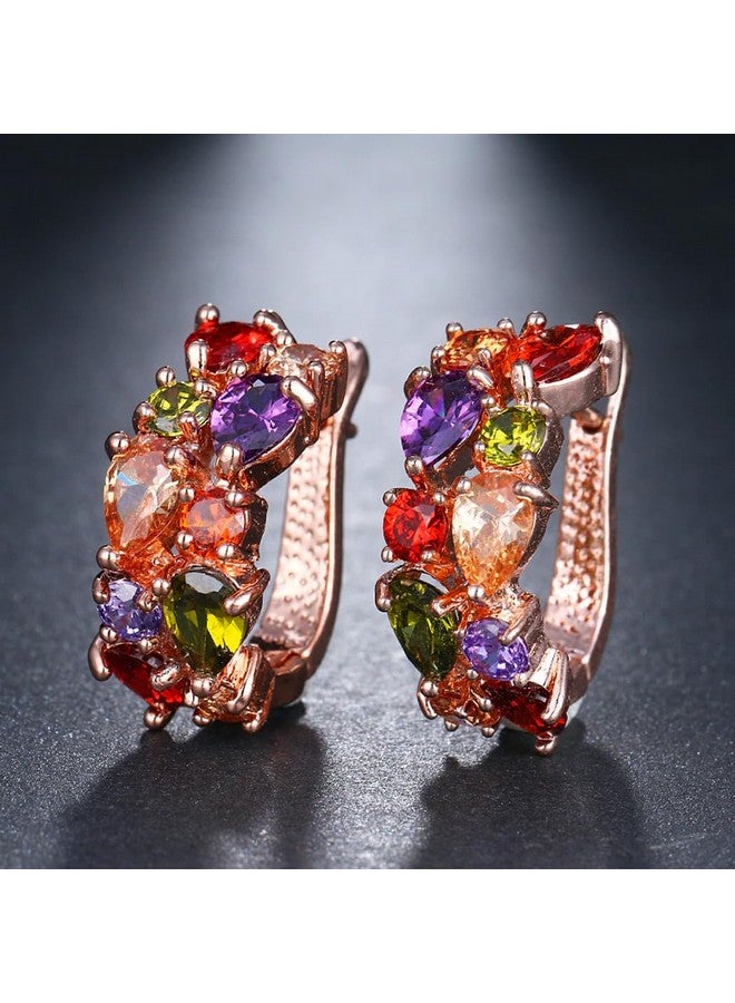 YouBella Jewellery Earrings for Women Combo Set of Two Multi-Color Crystal earings ear rings for Girls and Women (Combo) (Style 1) - Image 3