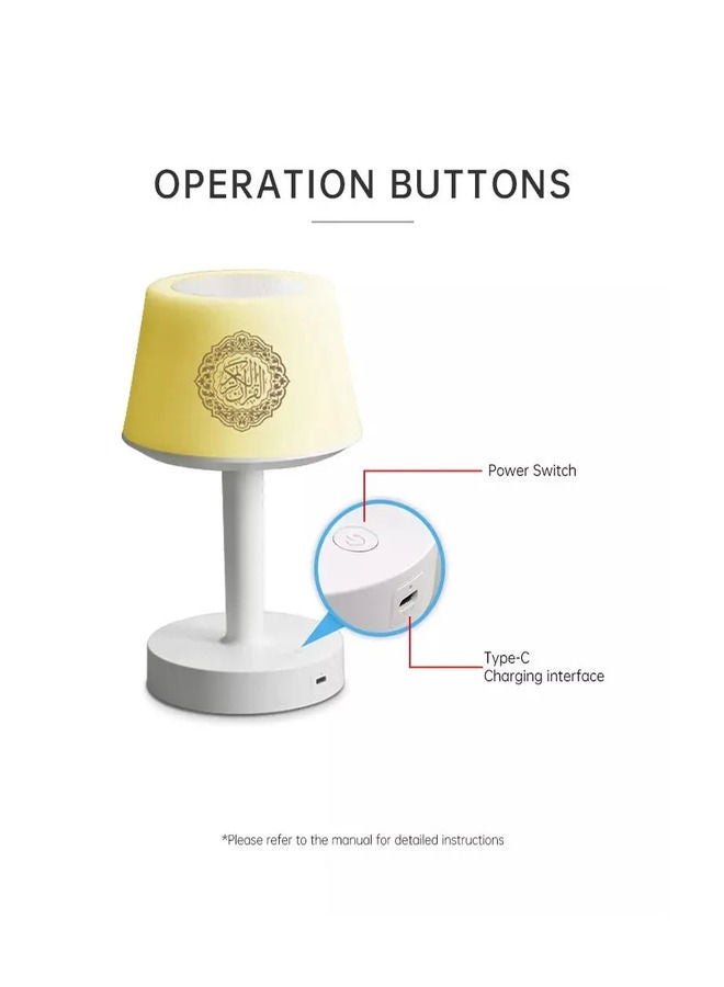 DETREND Azan Clock Quran Player Desk Lamp White - Image 4