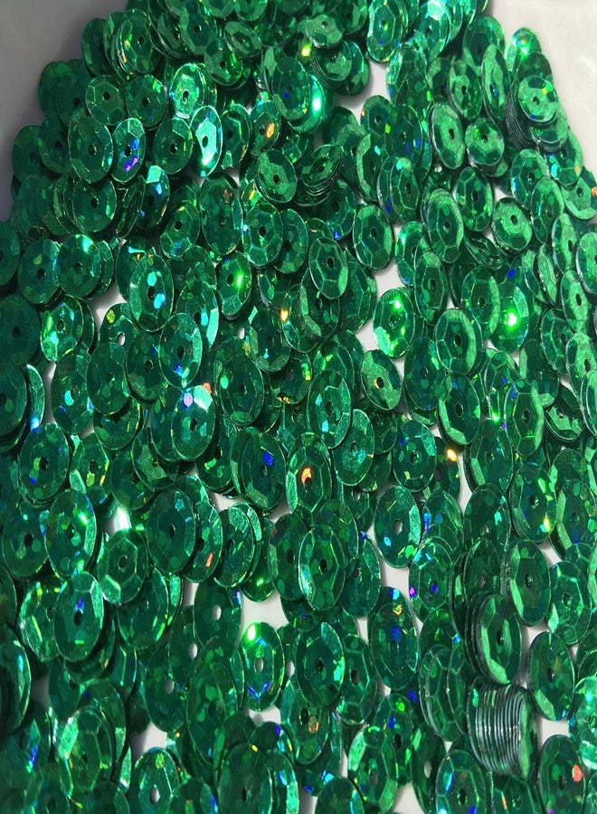 Golden Leaf Sequins 8mm 1000/Pkg Crazy Dots Finish Emerald Green - Image 2