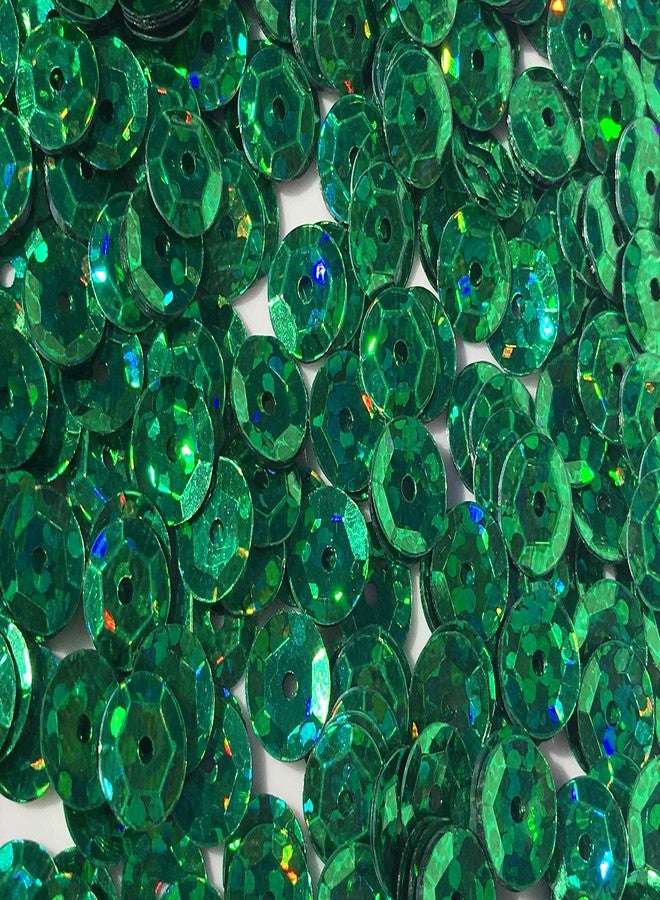 Golden Leaf Sequins 8mm 1000/Pkg Crazy Dots Finish Emerald Green - Image 1