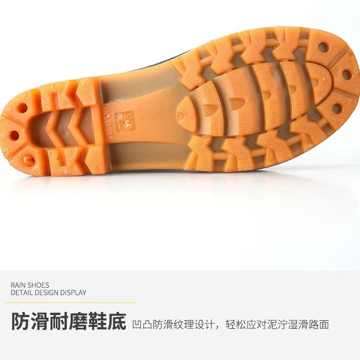 Military Rain Shoes Adult Plastic Rain Shoes High-Top Short Rain Boots Waterproof Non-Slip Wear-Resistant Shoes Water Boots - Image 3