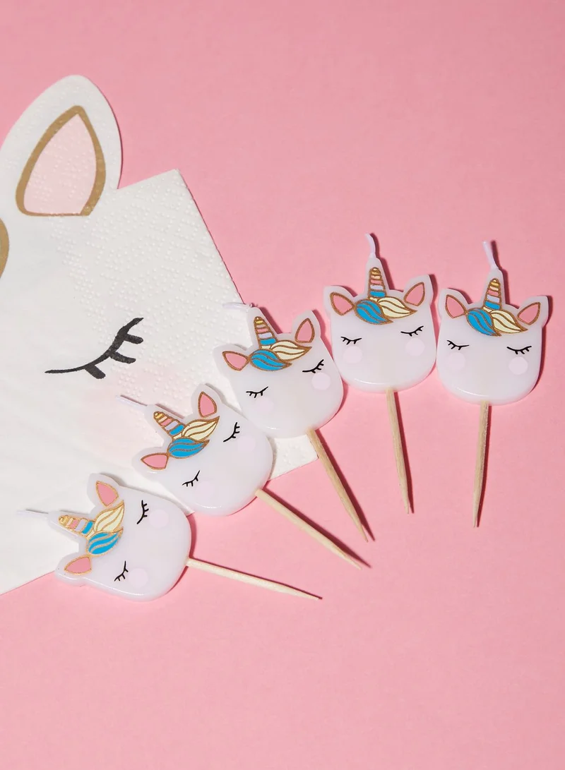 Talking Tables We Heart Unicorn Shaped Candles 5Pk