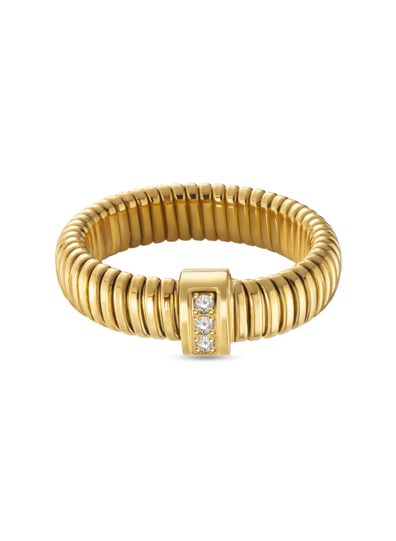 Saint Honore Paris خاتم توبوغاس مطلي بالذهب للنساء بنمط حجر مقاس-54 - Image 1
