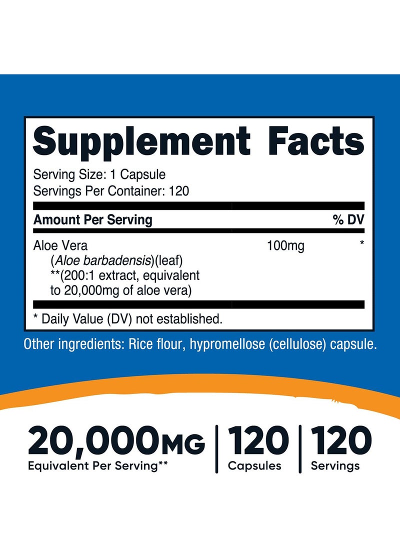 Nutricost - Aloe Vera 20 000 Mg 120 Capsules - Image 1