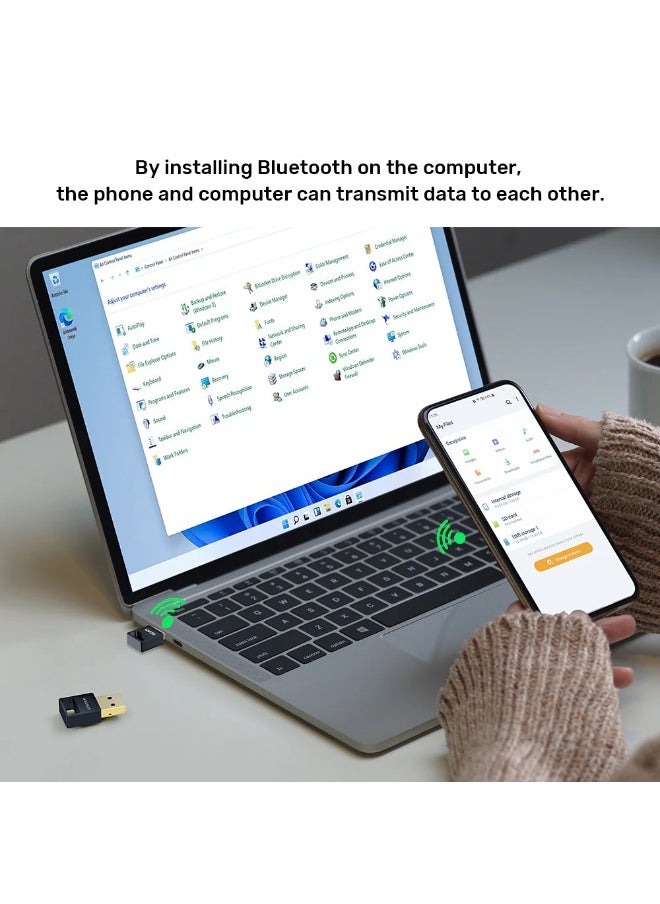 UNITEK - USB Bluetooth Adapter for PC, Bluetooth5.3, Bluetooth Dongle Receiver Support Windows 11/ 10/8.1/8 for Desktop, Laptop, Mouse, Keyboard, Printers, Headsets, Speakers, Gaming Controllers. Support Up to 7 devices same time. 30M Coverage, - Image 1