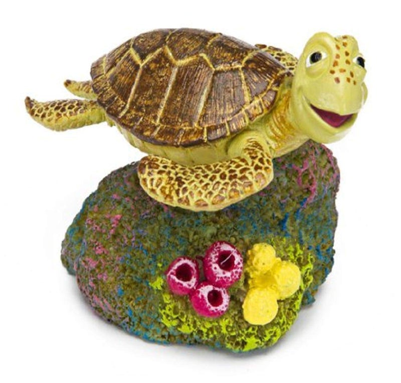 Penn Plax Penn-Plax Finding Nemo Resin Ornament Aquarium Decor, Crush, 3" x 2.5" x 2.5" - Image 1