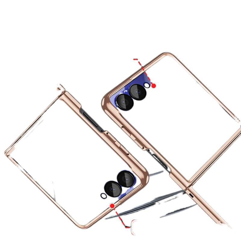 غطاء واقي بملمس جلد لـ Samsung Galaxy Z Flip 6 باللون أسود مضاد للانزلاق مع جلد أصلي ومطلي بالكهرباء مع مقاوم للبصمات مع قبضة مضادة للانزلاق للاستخدام المنزلي للسفر - Image 3