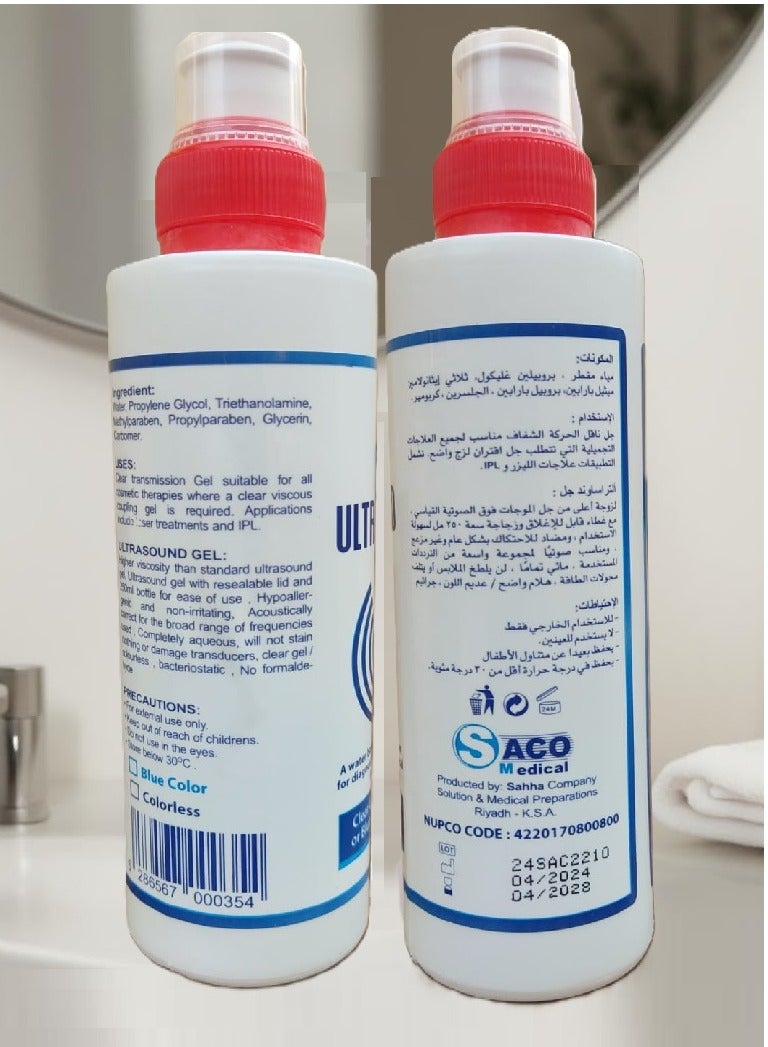 ساكو الترا ساوند جل بالموجات فوق الصوتية اقل حركة عالي اللزوجة  ومضاد للجراثيم 250 مل من ساكو - Image 3