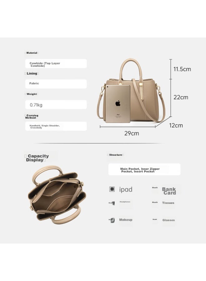 ZOOLER Zhu'er Handbag, Women's Leather Tote Bag, Mom Bag, Crossbody Bag, Ladies' Purse, Practical Women's Bag, Mother's Day Gift - Image 2