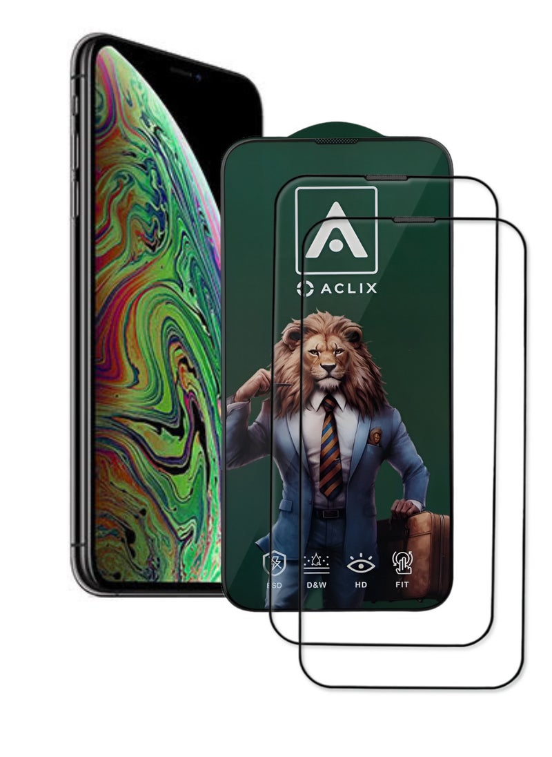 ACLIX 2 Pieces Antistatic ESD Dustproof Premium Quality High Definition Tempered Glass Screen Protector Designed For  iPhone XS Max - Image 1