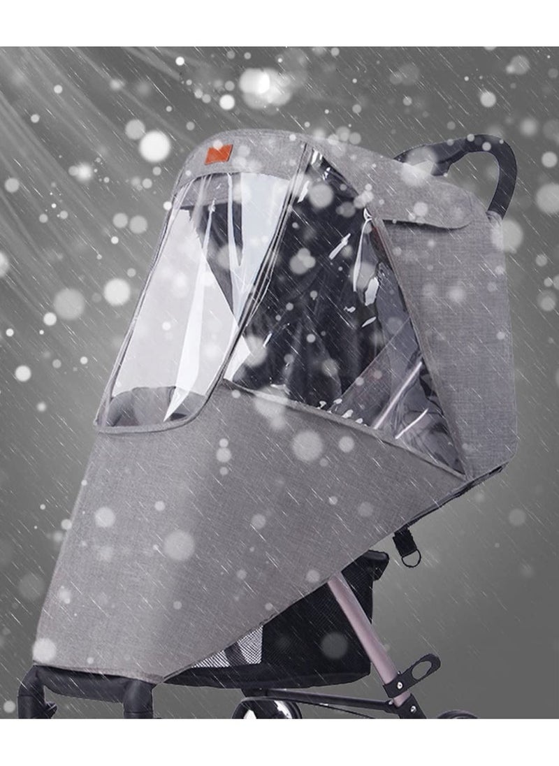 Stroller Rain Cover Universal Weather Shield for Pushchair Stroller Buggy Pram Pushchair Rain Cover with Zip Rain Cover for Pram Baby Travel Weather Shield Fit Most Strollers