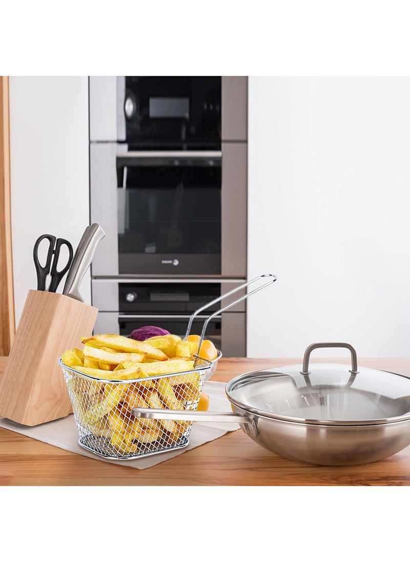 Toxen Toxen Square Fry Basket Stainless Steel French Fries Holder Handles Small Serving Basket for Kitchen Restaurant Cafe Barbecue Kitchen Cooking Tools 2  - Image 5