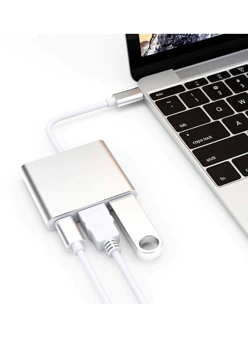 3 في 1 نوع C إلى محول HDTV ، 4K HDMI USB 3.0 PD محول الشحن السريع لـ iPhone 15 16 سلسلة MacBook Matebook هواوي Xiaomi واجهة سامسونج نوع C - Image 4