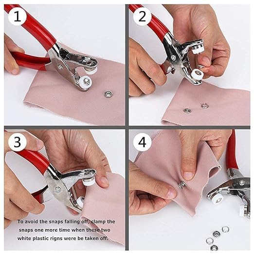 KACHKIT KACHKIT Grommet Rivets Setting Pliers Eyelet Setting Pliers Tool Rivet Snap Fastener Hand Press Tool Canvas Bags Shoes Leather Belt Pack of 1 Button 100  - Image 3
