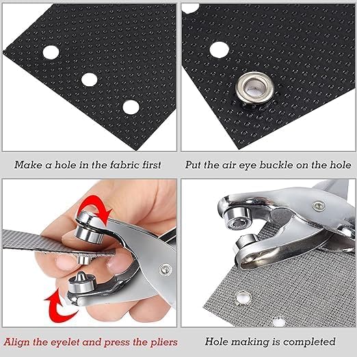 KACHKIT KACHKIT Grommet Rivets Setting Pliers Eyelet Setting Pliers Tool Rivet Snap Fastener Hand Press Tool Canvas Bags Shoes Leather Belt Pack of 1 Button 100  - Image 4
