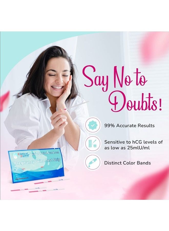 Clinical Guard - ClinicalGuard® Pregnancy Test Strips, Individually Sealed Early Home Detection HCG Test Pregnancy Kit (Pack of 25 Pregnancy Tests) - Image 1
