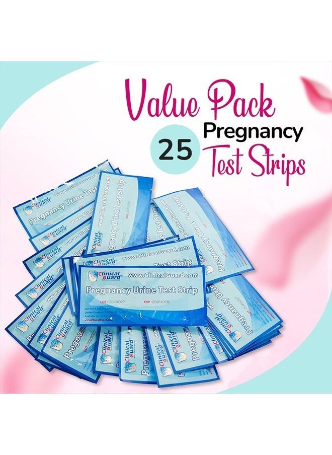 Clinical Guard - ClinicalGuard® Pregnancy Test Strips, Individually Sealed Early Home Detection HCG Test Pregnancy Kit (Pack of 25 Pregnancy Tests) - Image 1