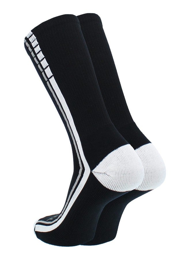 TCK Basketball Socks Elite Turbo Crew (Black/White/Grey, Large) - Image 2