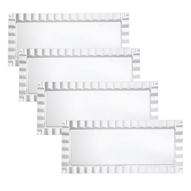 Party Essentials Disposable Hard Plastic Decorative Wavy Trays 14 X 6 Clear