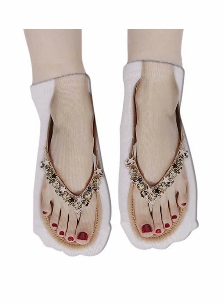 Excefore جوارب بنمط ثلاثي الأبعاد، 3 أزواج من الجوارب المطبوعة فليب فلوب، جوارب فليب فلوب المضحكة المخفية - Image 3