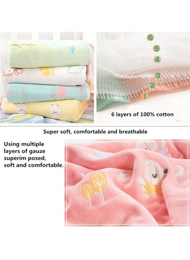 Syga 110 Cm Baby Swaddle Blankets 6 Layer Muslin Swaddle Wrap 100% Cotton Stroller Cover Receiving Blankets_Pinkcloud  - Image 5