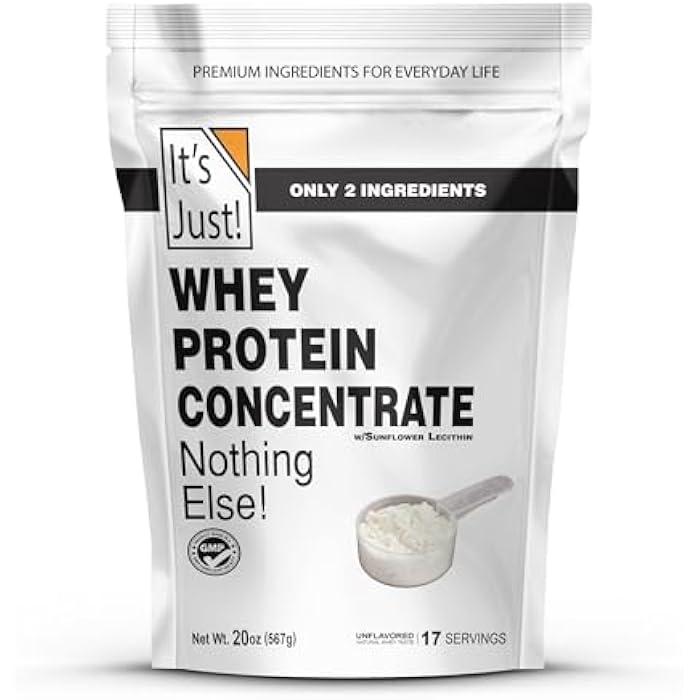 It's Just! - 100% Whey Protein Concentrate, Made in USA, No RBST/rBGH Hormones, Premium WPC-80, No Added Flavors or Artificial Sweeteners (1.25 Pound, Unflavored) - Image 1