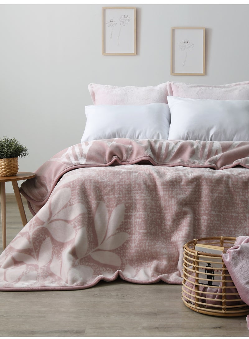 Morano Cloudy Blanket 220 x 240 cm Reversible 2 Ply Polyester Luxury, With Intricate Printed Front And Embossed Backside, Weighted Soft Warm Blanket For Home And Comfort - Image 1