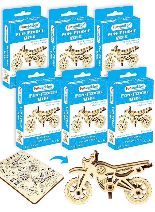 Funvention Birthday Return Gifts (Pack of 6) Fun Fidgets - Bike | DIY Miniature Mechanical Models 3D Puzzle Return Favours for Kids Birthday Party 5+ Years Made in India Toys - Image 1