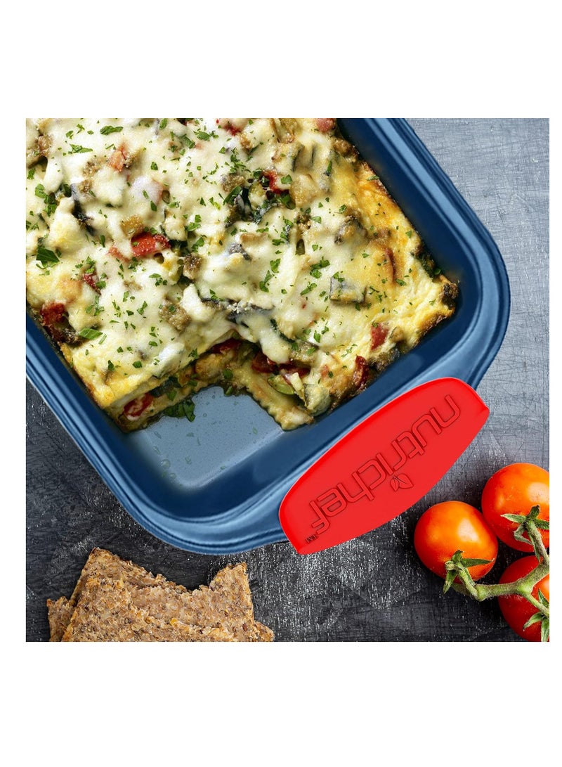 NutriChef 6-Piece Bakeware Set - Nonstick Carbon Steel Baking Pans with Red Silicone Handles, Blue Coating, Durable & Stain-Resistant, Perfect for Baking Cakes, Muffins, Cookies (Blue) - Image 3