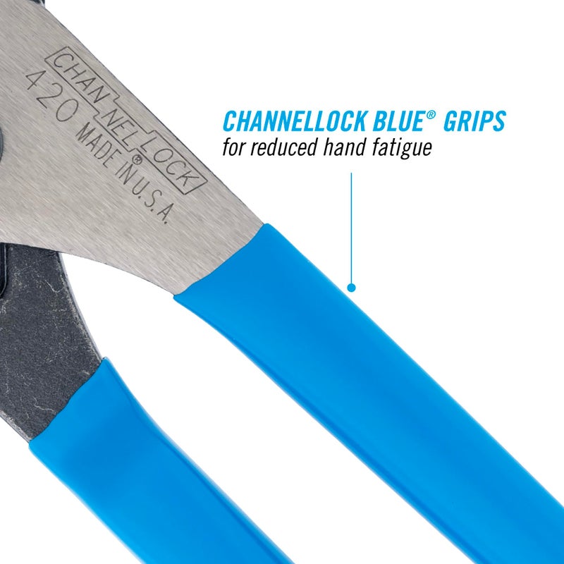 Channellock 2 Piece Tongue and Groove Pliers Set - 9.5-Inch, 6.5-Inch | Straight Jaw Groove Joint Pliers | Laser Heat-Treated 90° Teeth| Forged from High Carbon Steel | Patented Reinforcing Edge Minimizes Stress Breakage | Made in USA - Image 5