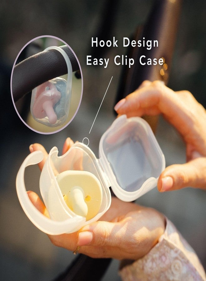 NatureBond Baby Pacifier Soother Silicone Binky Newborn Teether Pacifiers 2 in 1, Curved for Comfort | Hygiene Cover (0-6 Months, Bubble Blue and Ivory Cream) - Image 3