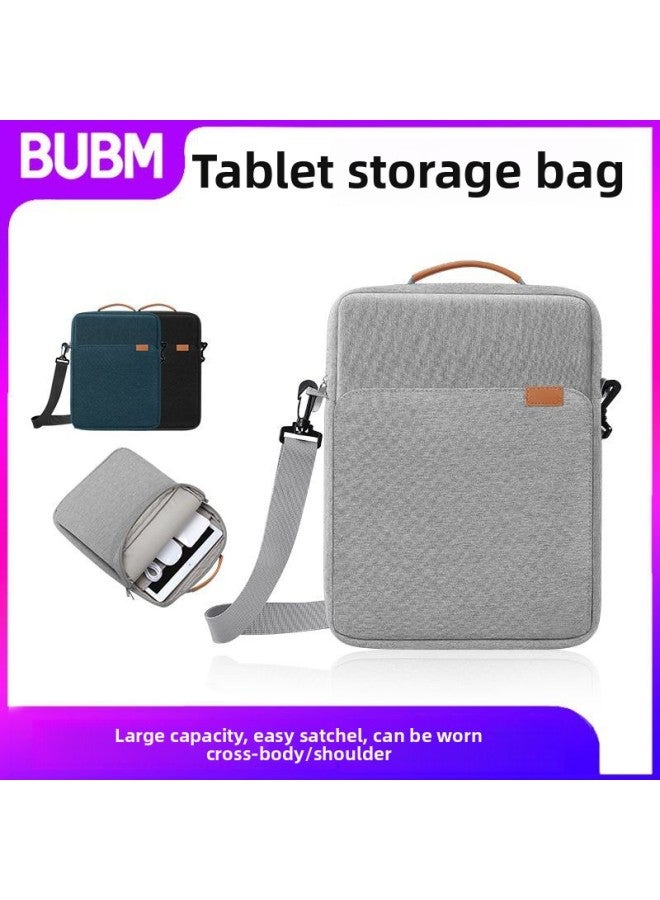 BUBM Tablet Bag Solid Color Wear-resistant Suitable For IPad Bag Lightweight Portable Shoulder Crossbody Bag-Color:Gray-Size:11inch  - Image 2
