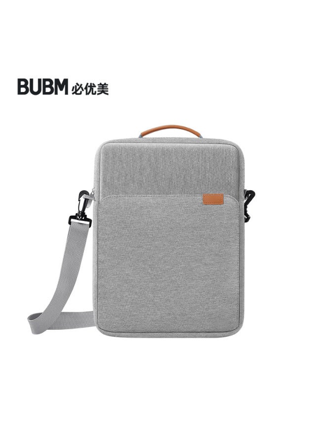 BUBM Tablet Bag Solid Color Wear-resistant Suitable For IPad Bag Lightweight Portable Shoulder Crossbody Bag-Color:Gray-Size:11inch  - Image 1