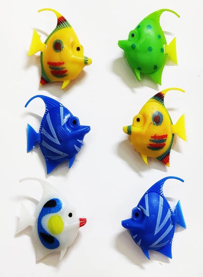BITONA® 6 Piece Beautiful Artificial Plastic Fishes for Decorating Aquarium Fish Tank (6 pc) - Image 1