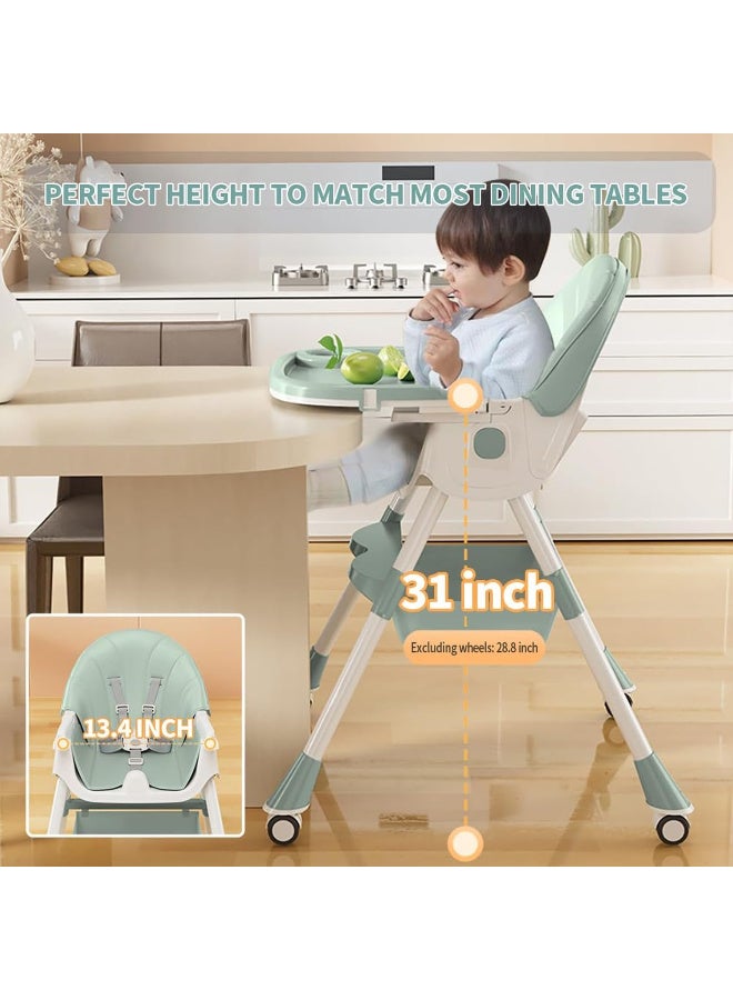 HI-FINE High Chair Baby Feeding,4 in 1 high Chairs for Baby and Toddlers,High Chair baby Feeding,Travel Foldable High ChAir with Foot Rest,Baby Eating Chair,Adjustable Height & Recline - Image 2